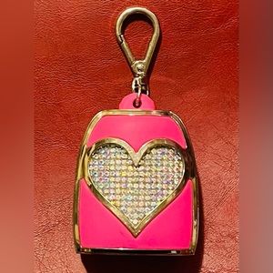 Rare bath and body work hot pink heart holder for pocketbacs